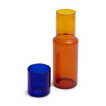 Colorblock Glass Carafe & Cup Set