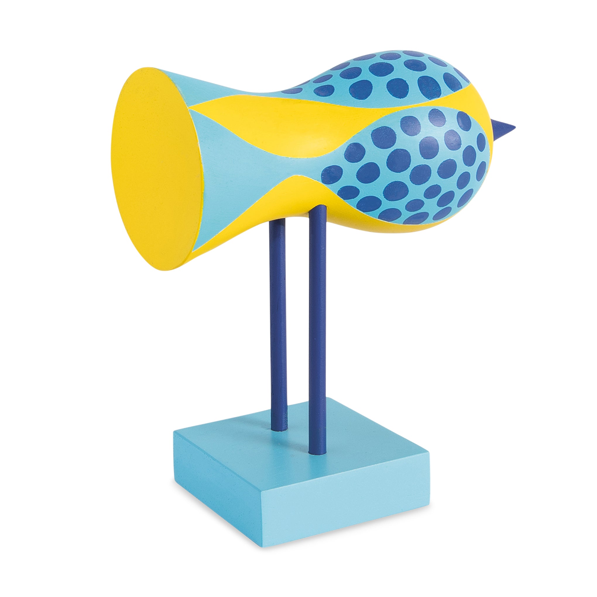 Lisa Larson Wooden Bird Object - Blue Base – MoMA Design Store